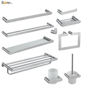 China Modern Toilet Bathroom Accessories Set Satin Stainless Steel wholesale