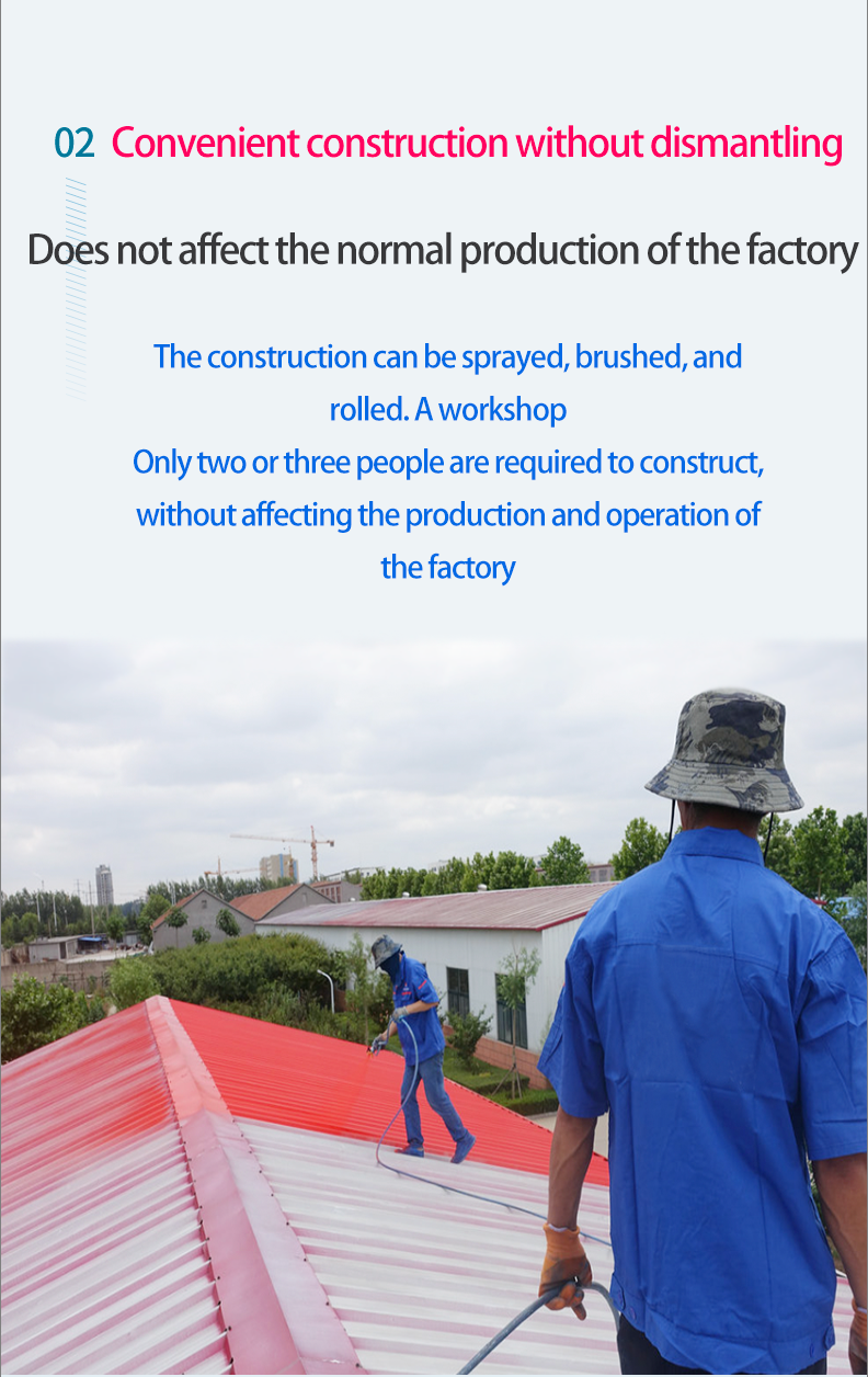 Waterproof Spray Roof Coating For Metal Roof Acrylic Acid Color Steel Tile Anti Rust