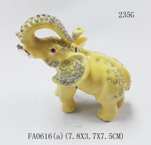 China Hot selling fashion elephant enamel jewelry box Elephant Shape Jewelry Boxes wholesale