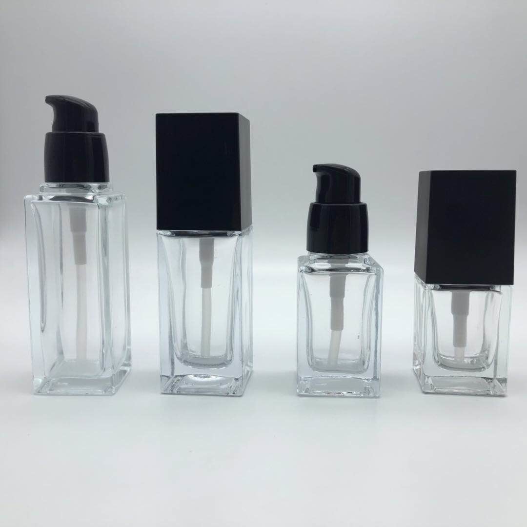 Square Clear Liquid Foundation Bottle 30ml 50ml ODM OEM Logo