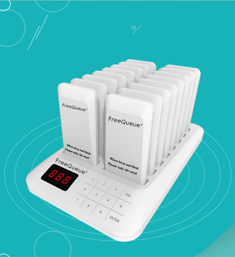 New design 800m long distance wireless calling system with 16 pagers for restaurant