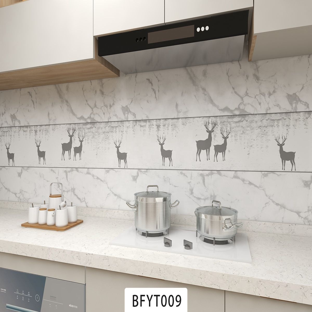 PVC Material Kitchen Sticker Thicken Durable Vinyl Wallpaper Oil Proof