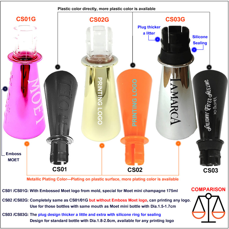 Champagne Sipper Wine Stopper And Pourer For Mini Brut 187ml Split Bottles