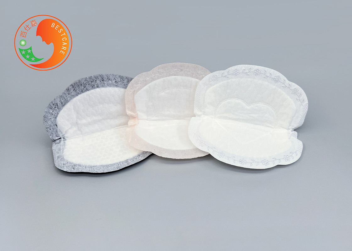 6 Layers Disposable Breast Pad Cellulose White Decorative Border Print LOGO