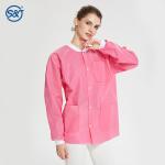 Disposable Nonwoven Waterproof blood proof SMS Spunlance Lab Jacket
