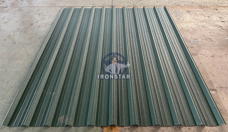 6 rib trapezoidal and 6 rib bamboo tile double layer roll forming machine in Romania 2 layer roll forming machine