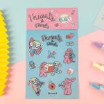 Cute Puffy 3D Cartoon Stickers Promotional Gifts Sprinkle Gold