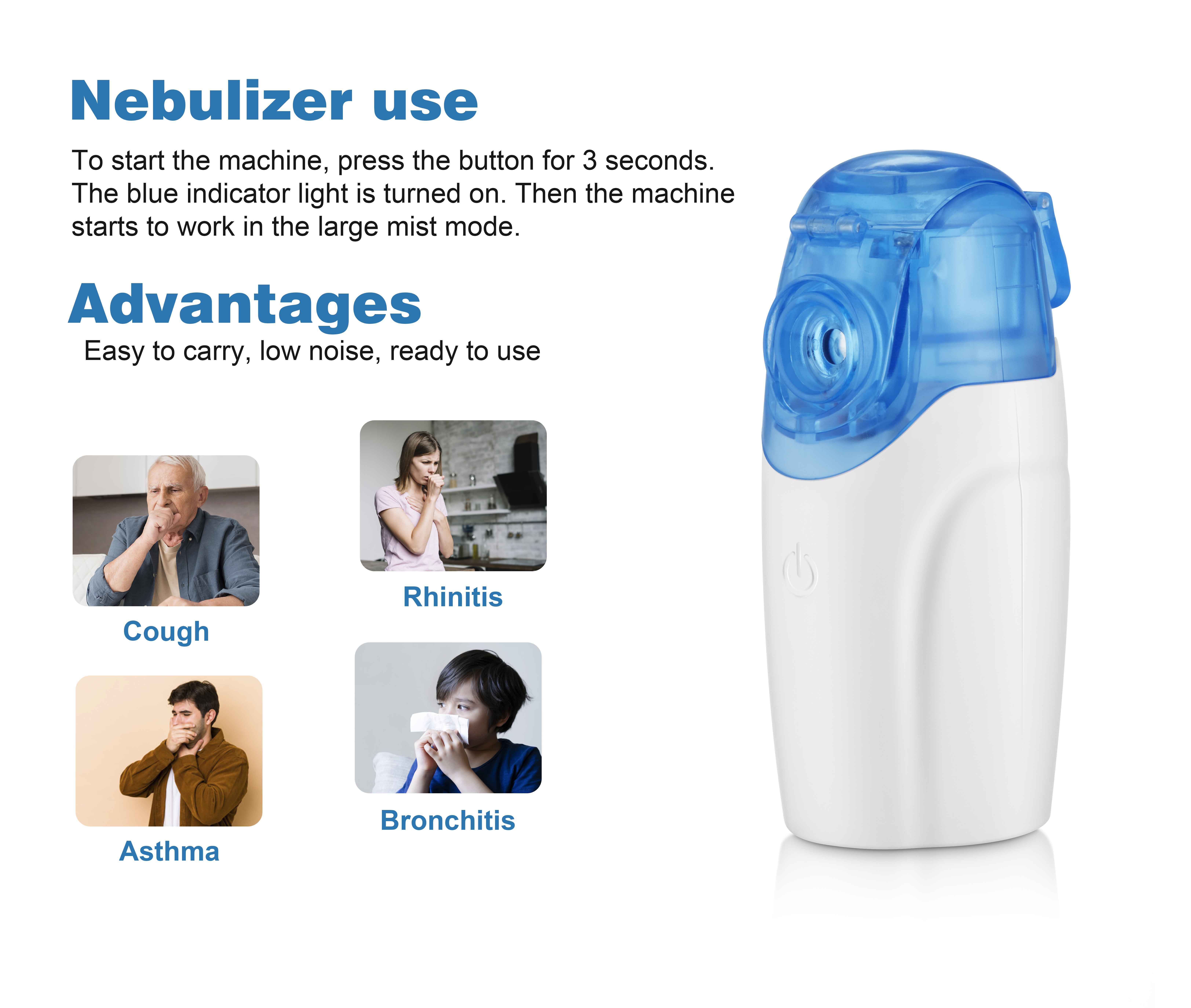 ISO13485 Class II Medical Compressor Nebulizer 8ml For Bronchitis Asthma