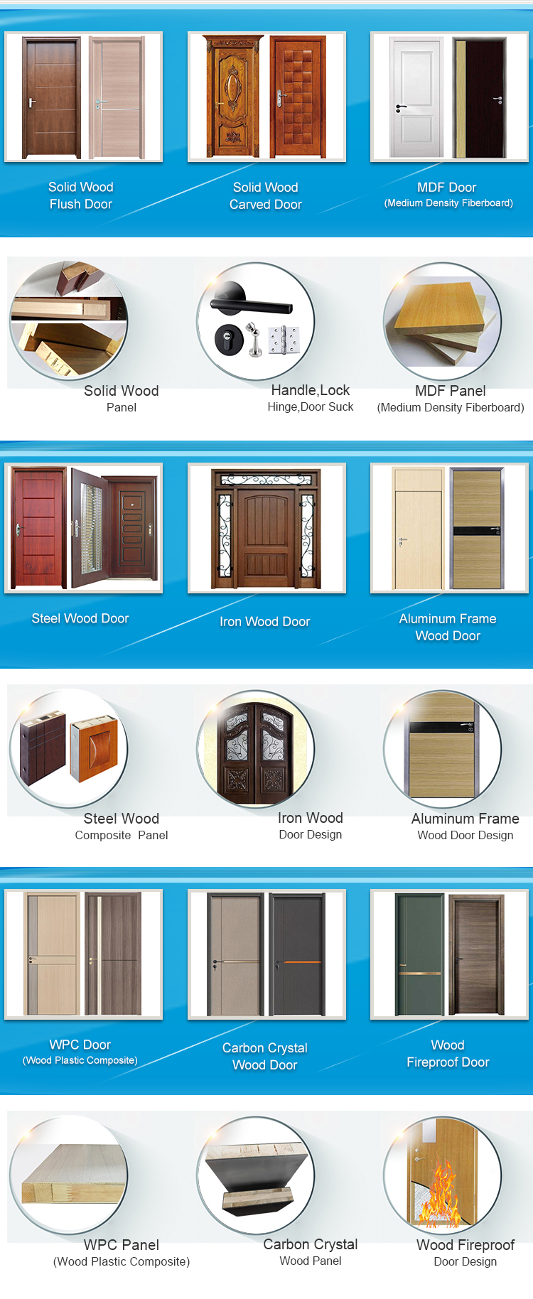 House Wooden Single Door Home Hotel Interior Bullet Proof Front Door