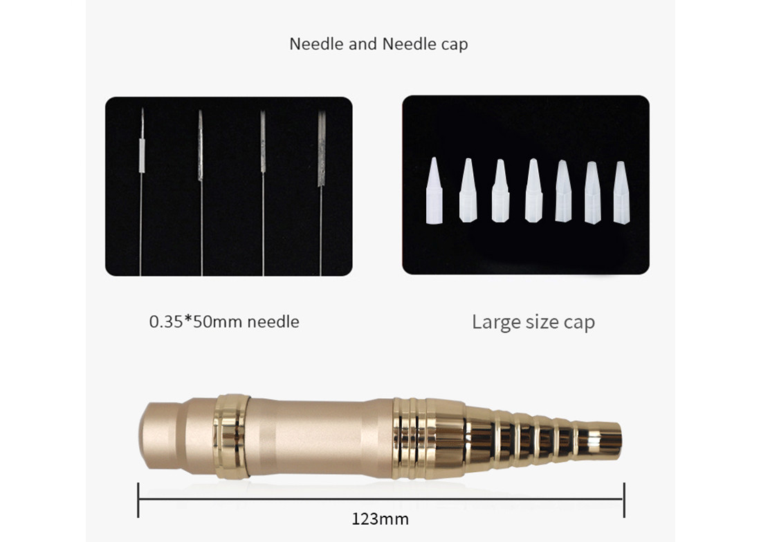 35000rpm Golden Permanent Makeup Machine 10V Strong Power For Eyebrow Lip