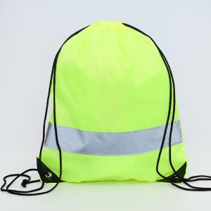 China Reflective Strip 210D Polyester Drawstring Packaging Bags wholesale