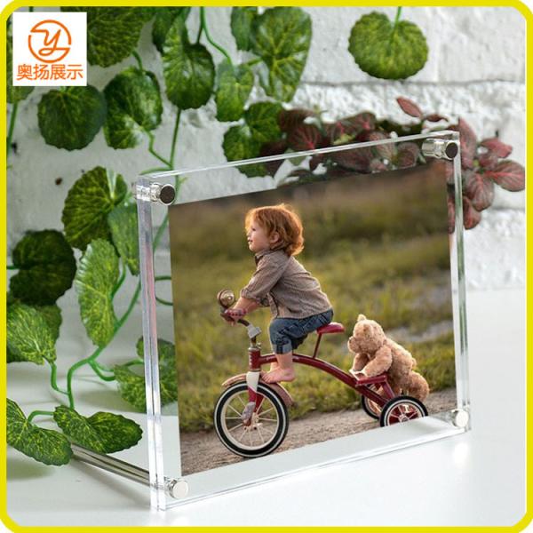 Promotional customized clear acrylic photo frame picture frame with magnets