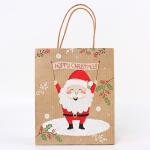 OEM Ultraportable Kraft Paper Christmas Bags , Recycled Paper Treat Bags With