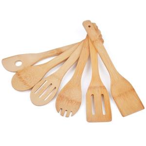 China Antibacterial Bamboo Kitchen Supplies Cooking Spatulas Set 6 Pieces For Home wholesale