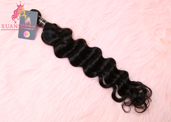 Raw Indian Virgin Human Hair Malaysian Wave Extensions No Shedding And No Tangle