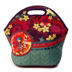 China Vintage Floral Lunch Bag For Women,Portable Travel Picnic Food Bag Gourmet Getaway Neoprene Lunch Tote For Girl wholesale