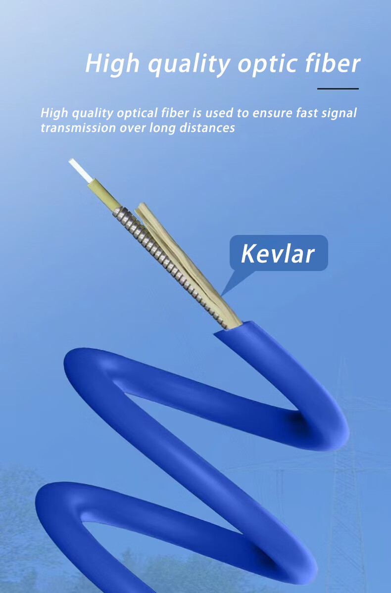 2 Core Spiral Steel Armored Indoor Fiber Optic Cable
