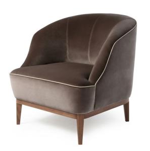 China Custom Star Hotel Guest Exclusive Armchair With Fabric Option And Wood Legs wholesale