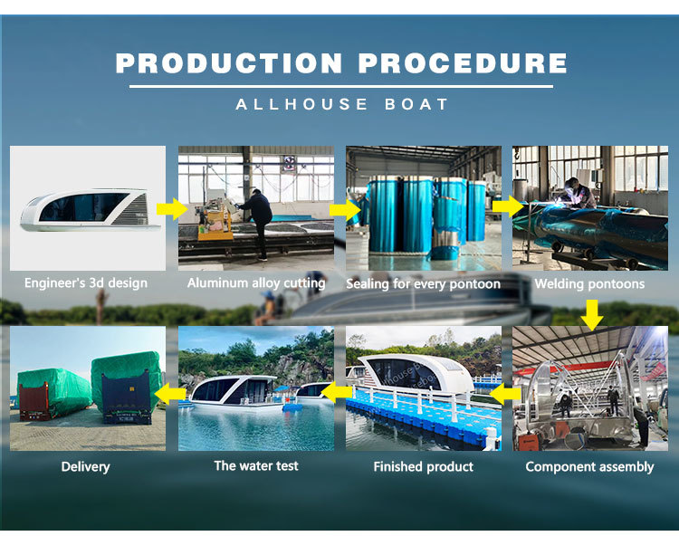8m Length Pontoon Luxury House Boat Aluminum Fishing Style Pontoon Boats