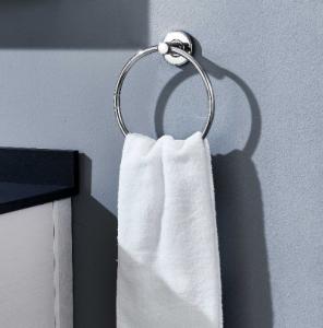 China Grey Polished Chrome Hand Towel Holder Sus304 Circular Towel Rack wholesale