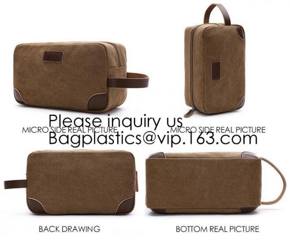 Natural Hemp Branded Cosmetic Bags,Custom Genuine Leather Travel Cosmetic Bag for Men,Bagease, Bagplastics, package