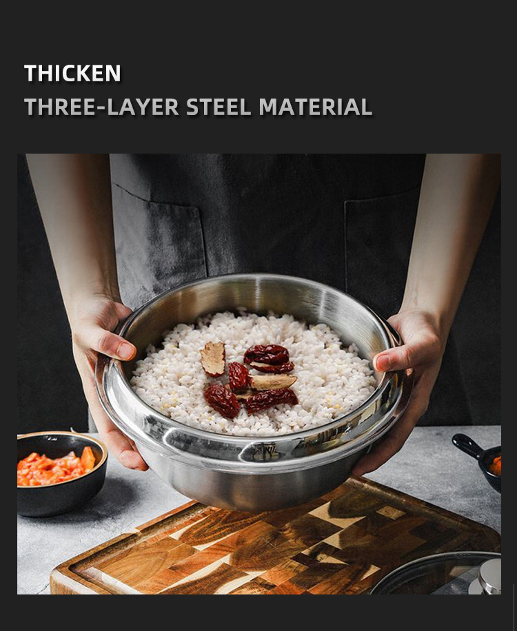 Best Selling Kitchen Pots Multiple Sizes Food Grade 18/8 Stainless Steel Soup Stock Pot Rice Cooker Cooking Pot