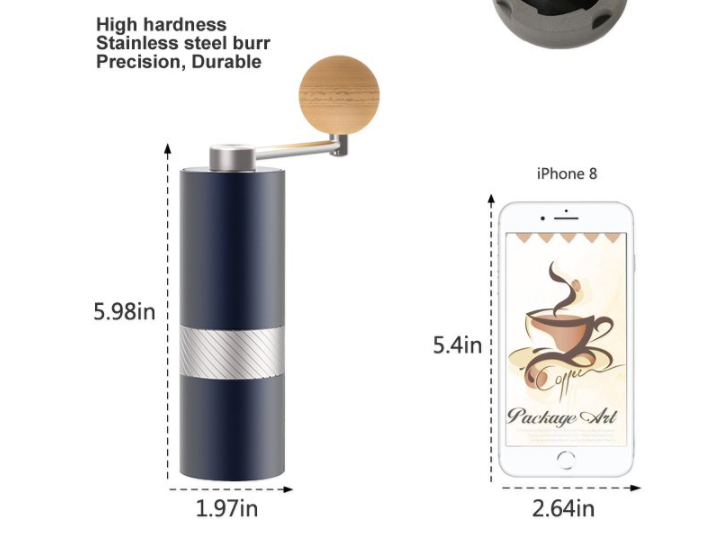 Portable Coffee Maker Accessories Manual Burr Coffee Grinder With Stainless Steel Conical Burr