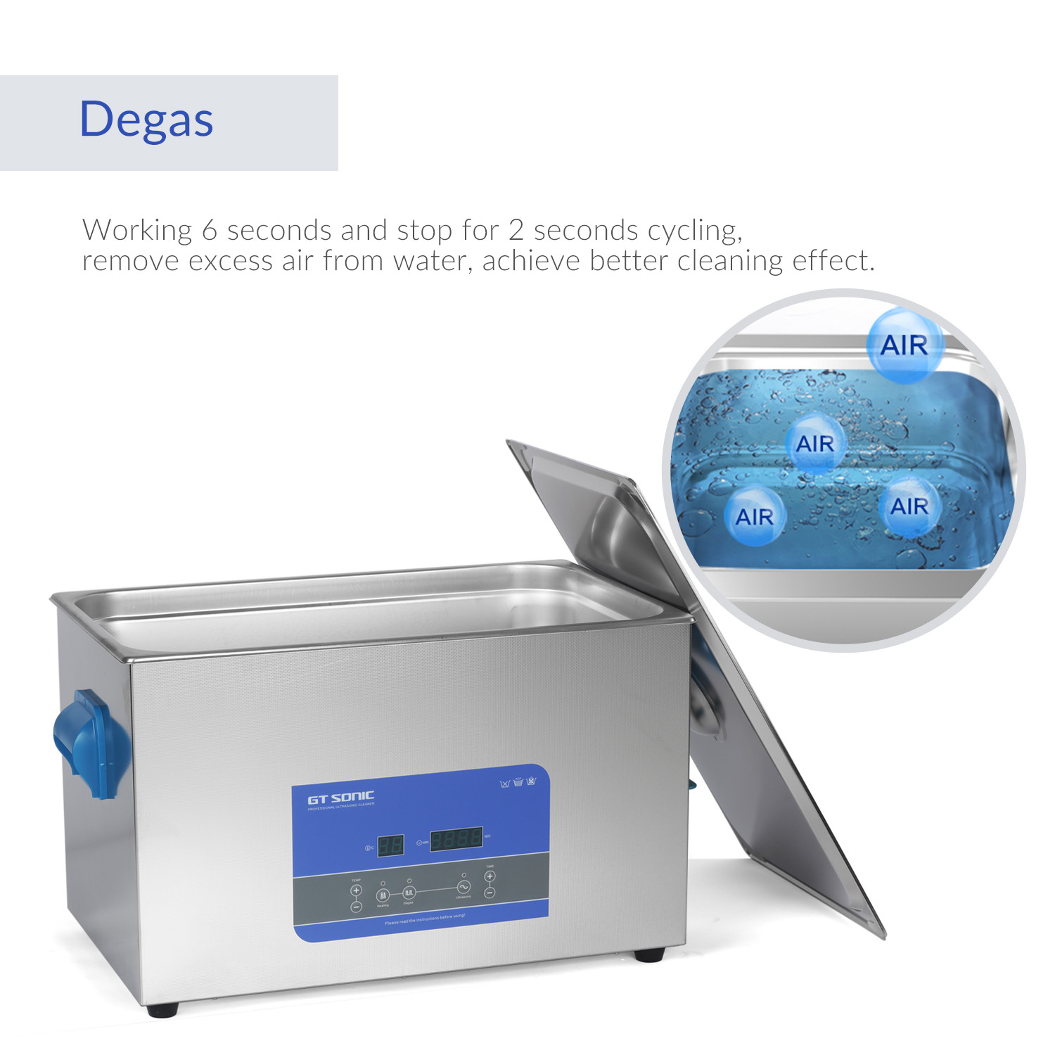 GT SONIC 20L Parts Ultrasonic Cleaner Heated Ultrasonic Bath Cleaner SUS304 40kHz
