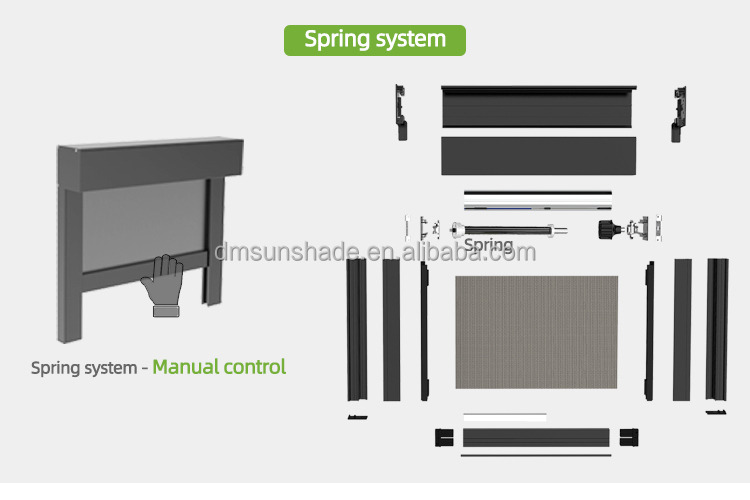 Outdoor Sunshade Motorized Smart Zip Track Blinds / Roller Zip Track Outdoor Roller Blinds