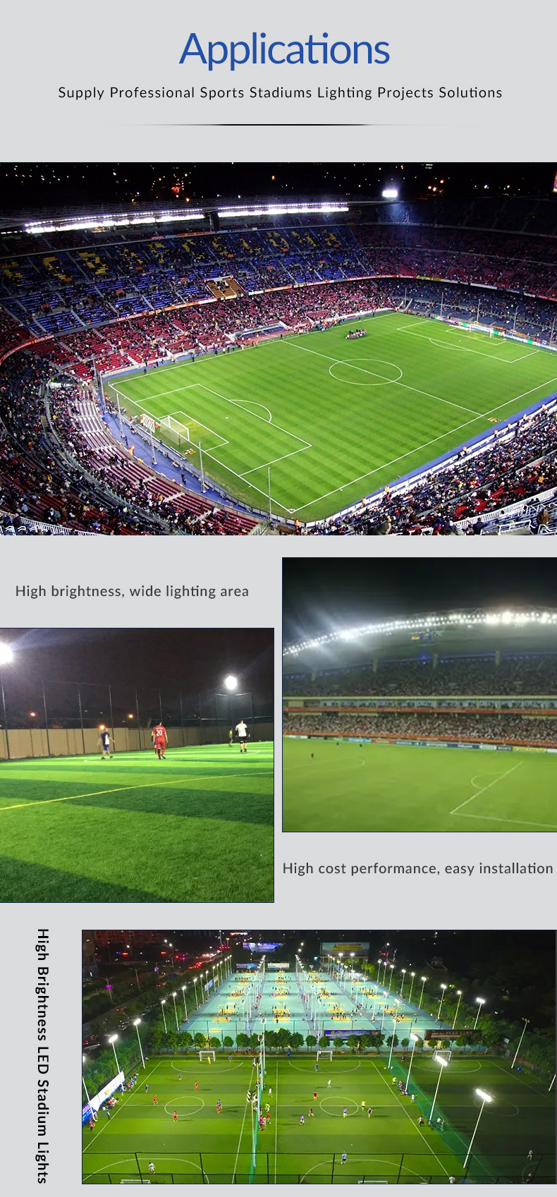 5 Years Warranty 1250W Sport Light Stadium Flood Light For Machine Shop