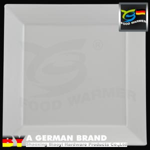 China Commercial Restaurant Supplied 9&quot; Square White Porcelain Square Rim Plate wholesale