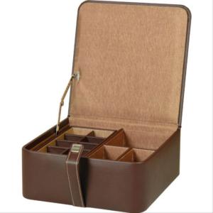 China Luxury tight wholesale leather wooden gift box with button wholesale
