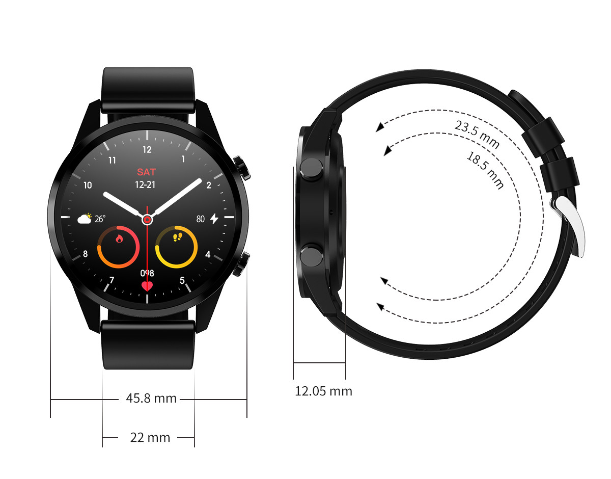 200mAh Bluetooth Calling Smartwatch 1.28" IPS Round Adult Touch Screen Wristband