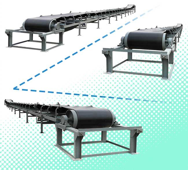 Adjustable Speed Belt Conveyors 650mm Belt Width With Carrying Idler Roller