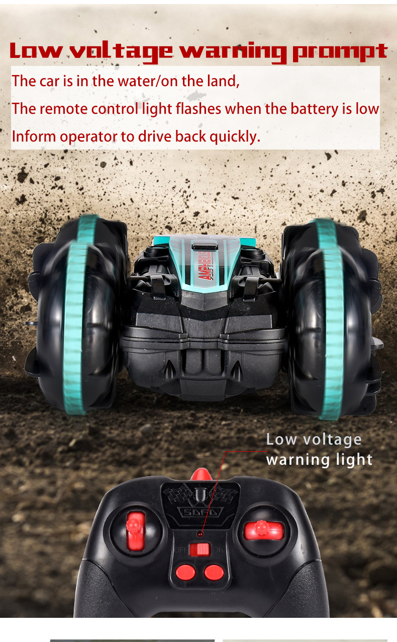 Experience the Ultimate Adventure with the 2.4G Double-Sided Amphibious Stunt Vehicle