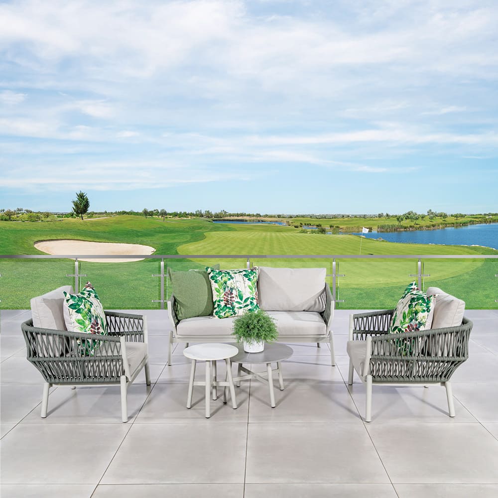 Mail Packing Modern Aluminum Frame Garden Furniture Rope Weave Outdoor Lounge Sofa Set
