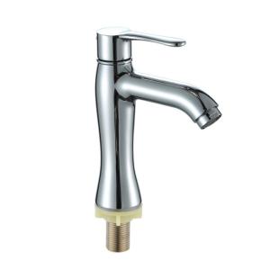 China Ergonomic Lavatory Single Cold Water Basin Taps Zinc Lever Handle wholesale
