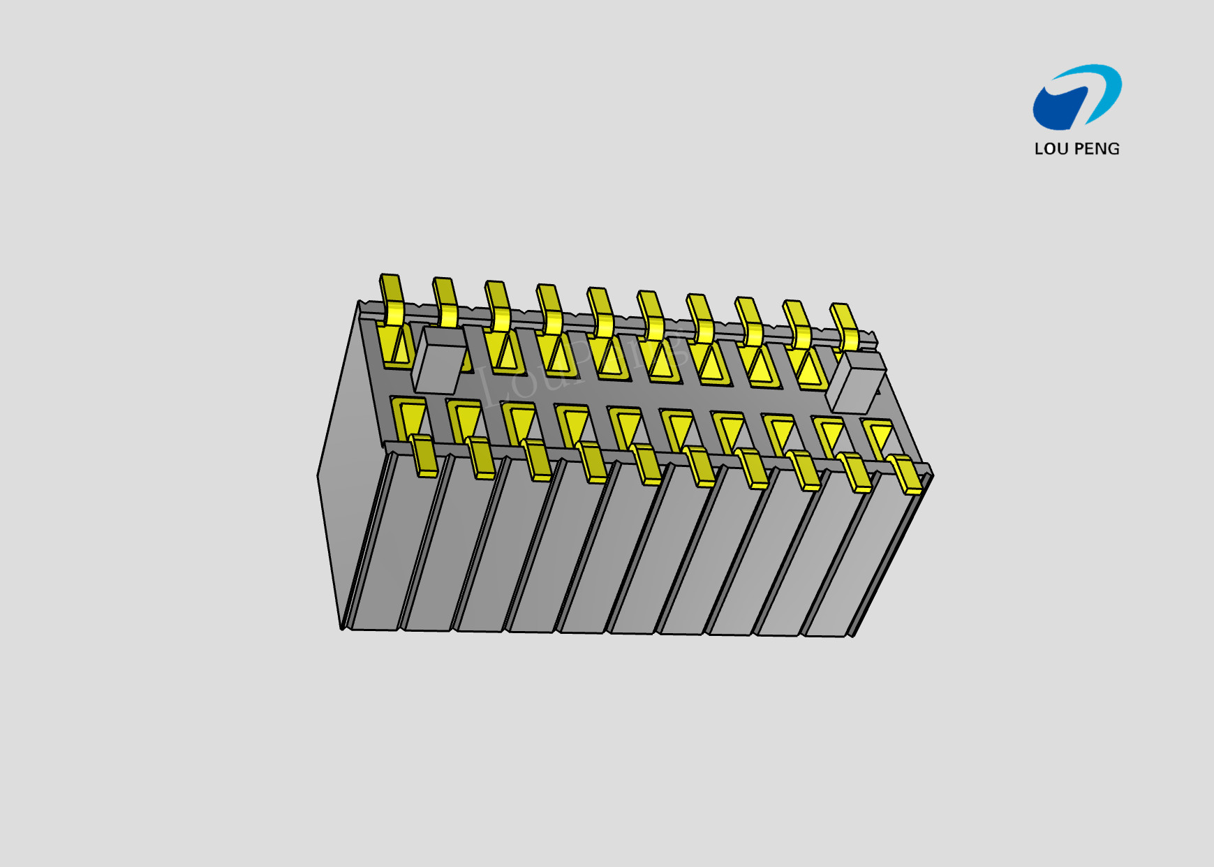 Female header, PCB Mount Receptacle, Vertical, Board-to-Board, 20 Position, 1.0mm Pitch, Shrouded, Gold Flash, Peg, SMD