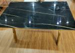 Low Key Luxury 150*90cm Stainless Steel Marble Dining Table