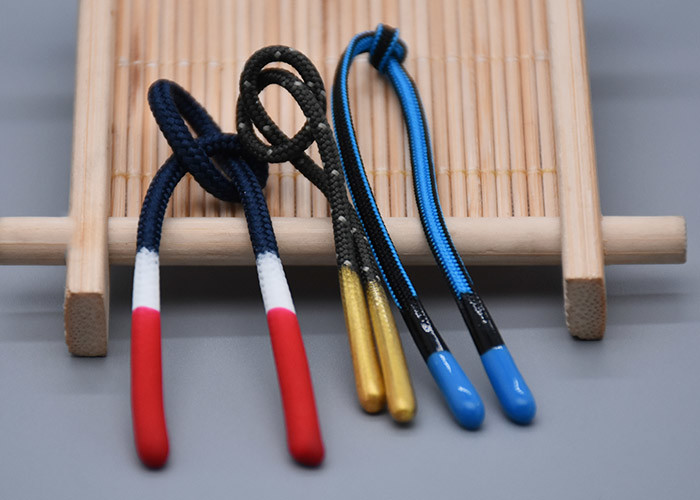 Clothing 10cm Long Rope Custom Drawstring Cord Dripping Shiny Silicone At Both Ends