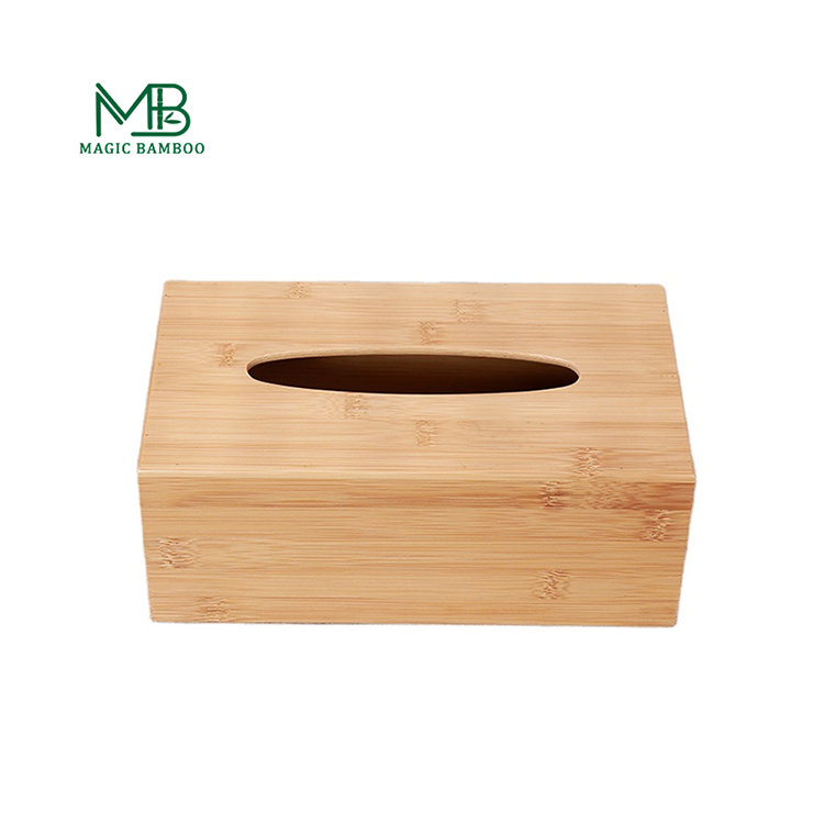 MB-HW096 Simple Natural Bamboo Rectangle Paper Holder Tissue Napkin Box for Kitchen Bathroom