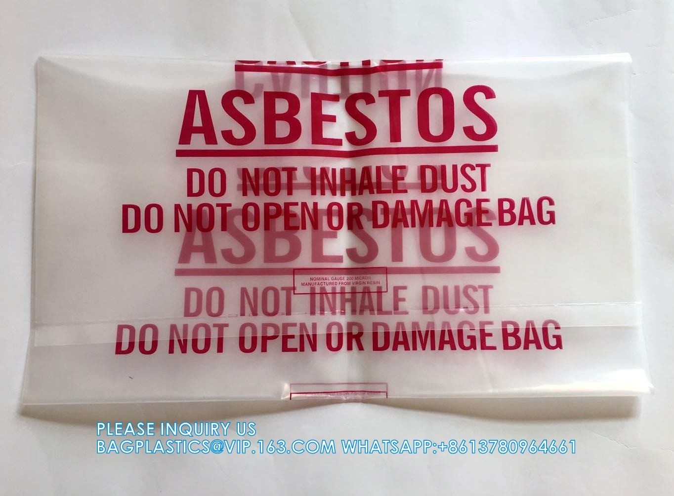 33 Gal. Asbestos 6 Mil Bag Disposable Burial Bags, Asbestos Disposal Bags Protection Bag, tuff storage bags