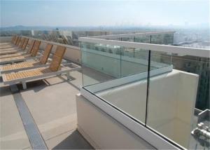 China Glass Terrace Building Railing Commercial Glass Balustrade Aluminum U Channel Handrail Flooring Mounted wholesale