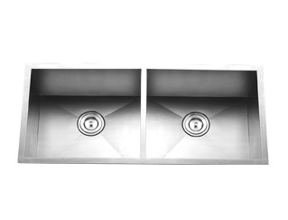 Right Angle Corner Two Basin Kitchen Sink