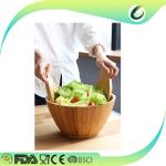 wholesale bamboo wooden salad bowls with server