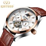Fashion brand KINYUED mens watch tourbillon movement moon phase mechanical
