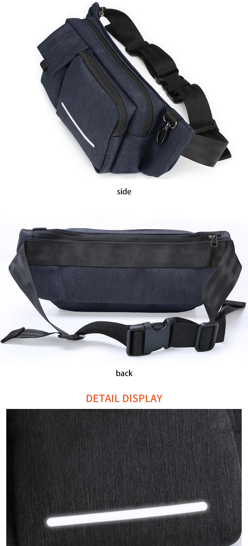 Fashionable Pillow Shape Waterproof Waist Bag For Men OEM & ODM
