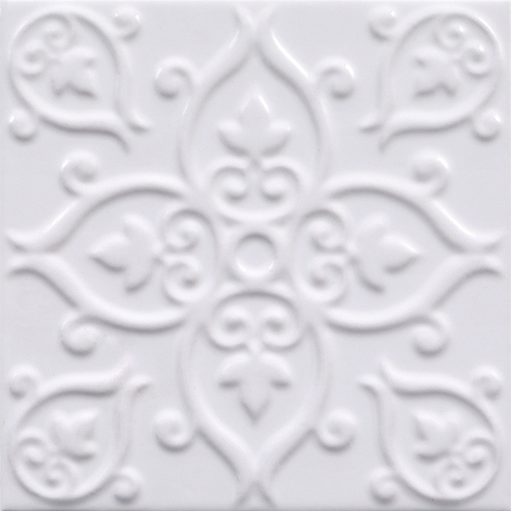 Stunning White Ceramic Rustic Tiles 20x20cm For Balcony And Eco-Friendly Wall Tile For Living Room 4 Styles