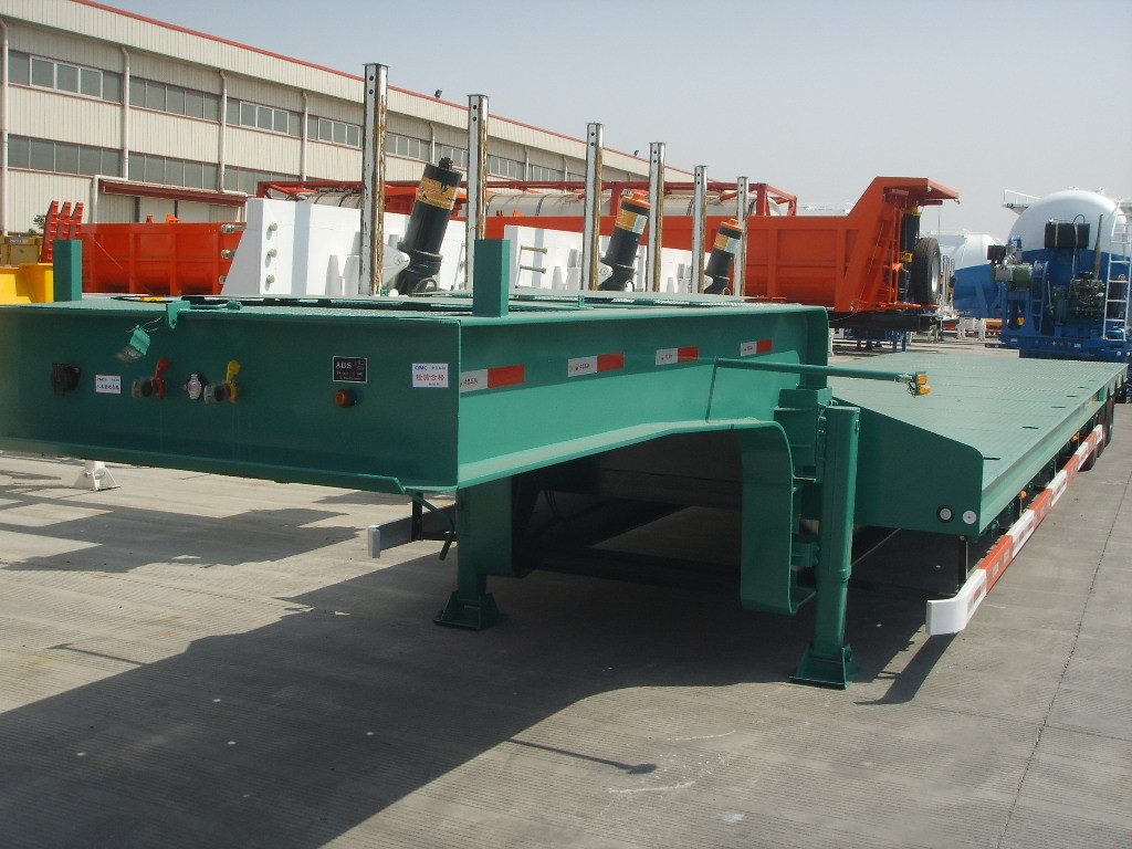 Hydraulic Low Bed Semi Trailer With Mechanical Suspension In 3/4/5 Axles