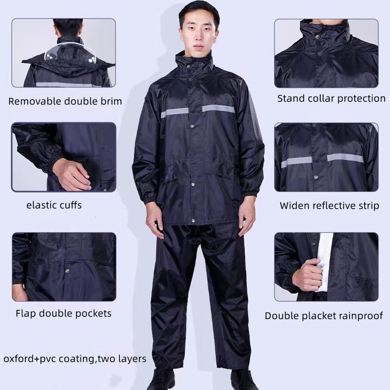 Motorbikes Rider Fluorescent Rain Suit OEM Fluorescent Rain Gear